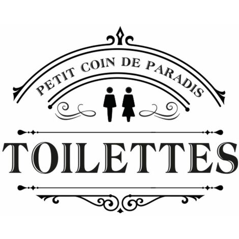 Sticker mural décoratif toilettes en vinyle – Dimensions 20 x 20 cm – Sticker 15 x 18 cm – Résistant à l'humidité – Sud Trading