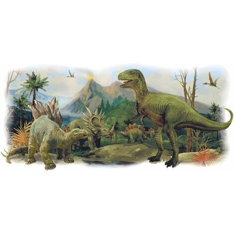 Sticker Mural Dinosaure 3D,Stickers Muraux 3D Dinosaure,Stickers Muraux Enfants Garcon Dinosaure,Poster Dinosaure 3D,Poster Dinosaure,Stickers Muraux 3D Chambre Enfant (4090CM)