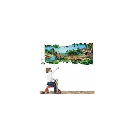 Sticker Mural Dinosaure 3D,Stickers Muraux 3D Dinosaure,Stickers Muraux Enfants Garcon Dinosaure,Poster Dinosaure 3D,Poster Dinosaure,Stickers Muraux 3D Chambre Enfant,3D Autocollant Mural
