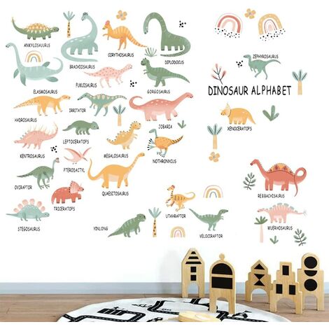 Mini Poster Dinosaures, Affiche et 26 Stickers dinosaures pour enfants