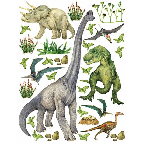 sticker mural dinosaures vert  - Sanders & Sanders