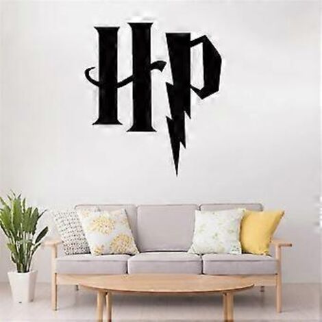Sticker mural en vinyle avec initiales Harry, décoration murale pour chambre d'enfant, papier peint amovible, autocollant en vinyle à faire soi-même.