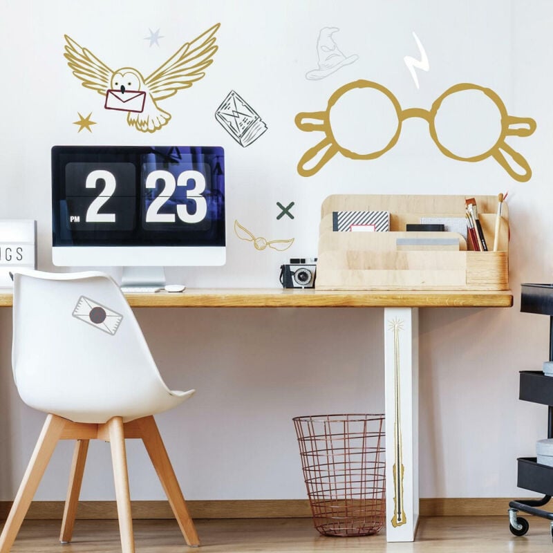 Sticker mural géant Lunettes Harry Potter et stickers complémentaires