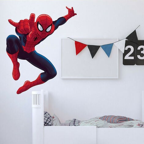 Stickers Muraux Spiderman Triomphe 3D Effect Autocollants Chambre Decor  Décoration Sticker Adhesif Mural Géant Répositionnable Stickers
