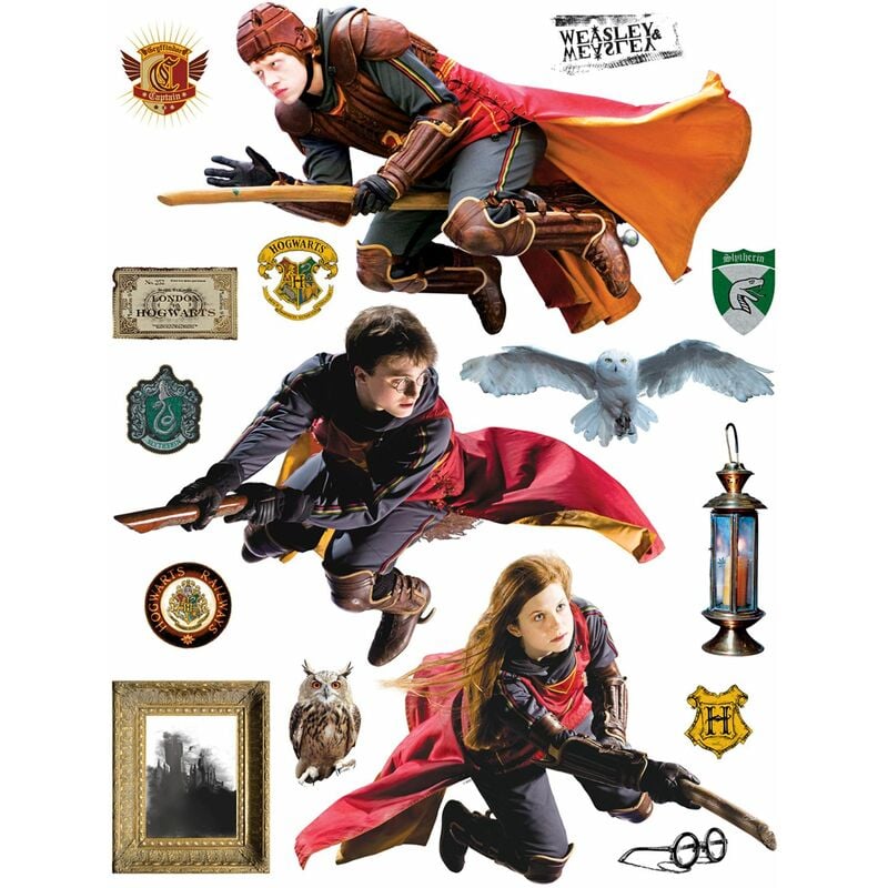 Sticker mural Harry Potter - 85 x 65 cm de Sanders & Sanders - gris et rouge