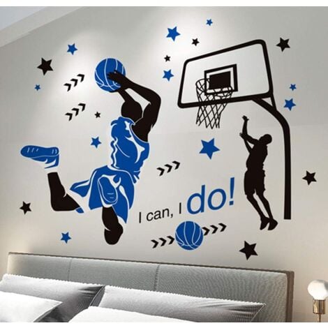 Sticker Mural, Lancer le Basket Autocollant Mural Comme Decoration Murale Pour Chambre A Coucher Salon Chambre D'enfant, Art Bricolage Decoration Murale Stickers Muraux, 89Ṫ118cm