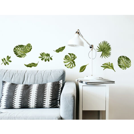 Sticker mural Nature: Feuilles tropicales, 68 cm X 24 cm, Décoration murale décorative