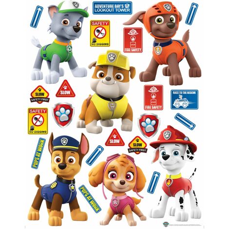 Stickers Pat Patrouille Marshall- Stickers muraux Paw Patrol - Stickers  Muraux Enfant