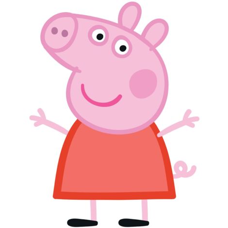 sticker mural Peppa Cochon rose et rouge  - Sanders & Sanders
