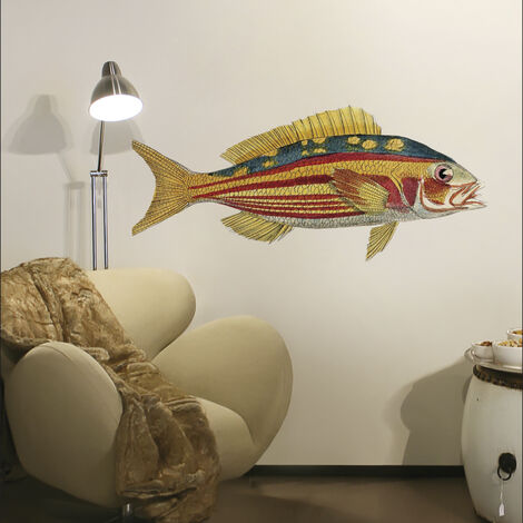 Sticker mural poisson, décoration murale, 40 cm X 110 cm