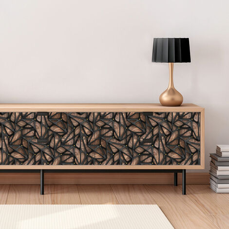 Sticker mural scandinave pour meubles en bois noir 60 x 90 cm – Personnalisation facile – Surface couverte 0,54 m²