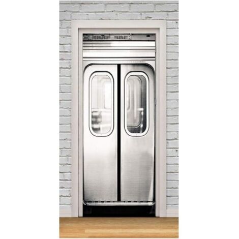 Sticker mural trompe l'œil 3D photo métro – Autocollant amovible en PVC imperméable – Taille 77 x 200 cm – Décoration intérieure moderne - OEIL 3 D