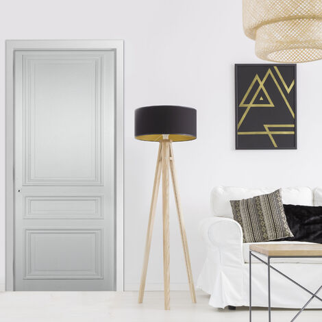 Sticker mural trompe-l'œil blanc 204 cm x 73 cm – Autocollant décoratif repositionnable – Pour portes en bois – Installation rapide – Plage