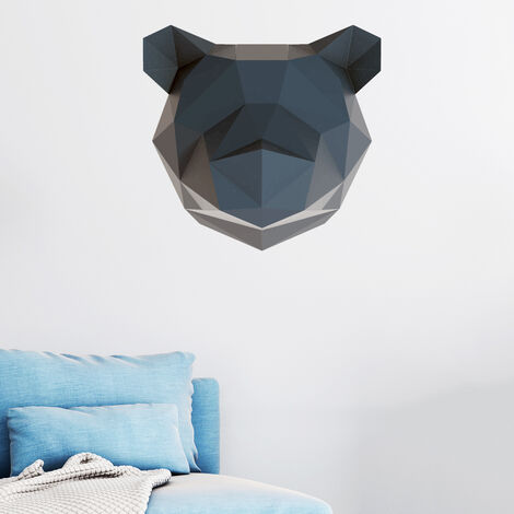 Sticker origami 3D ours noir 30 x 30 cm
