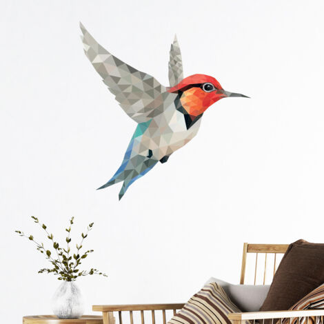 Sticker origami colibri 50 x 50 cm
