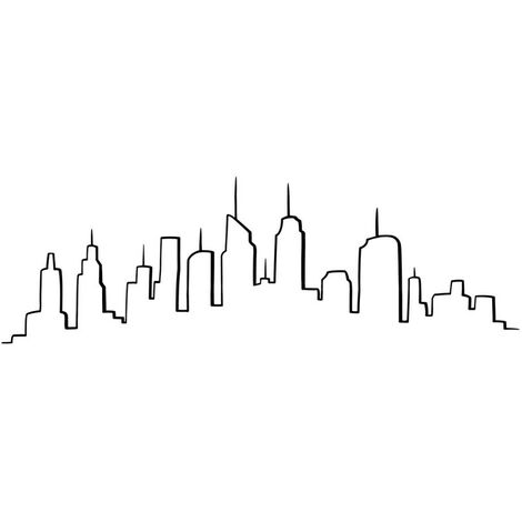 Sticker plat Skyline 50x70 cm