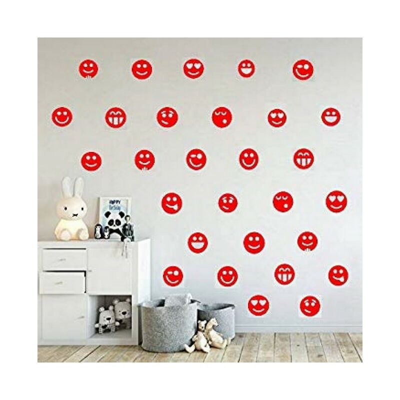 

Sticker Polka Dots - Sonrisa - para ninos - para pared - Rojo en Vinilo, 20 x 0,1 x 27 cm