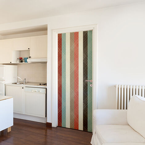 Sticker Porte 204x83cm - Bandes Décoratives Multicolores pour Intérieur et Extérieur