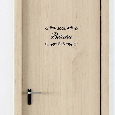 STICKER PORTE BUREAU DECO CHIC (I0301).- Blanc -