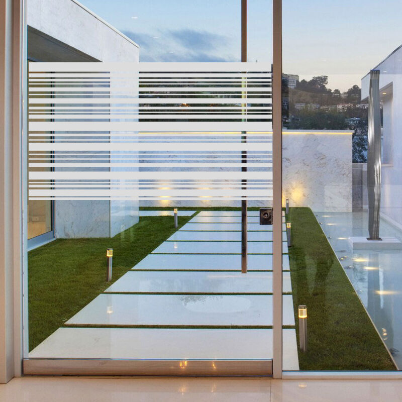 NC - Sticker porte de douche lignes horizontales 100x55cm 55 x 100 cm