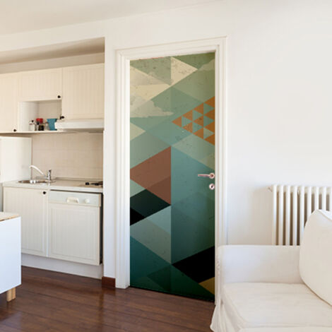 Sticker Porte Intérieure Décoratif Scandinave, 204 cm X 83 cm, Triangle pour Portes