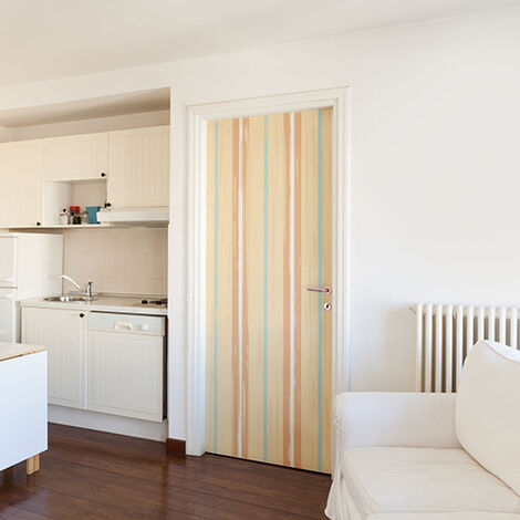 Sticker Porte Plage Orange Vintage - 204cm x 83cm - Décoration Cabine