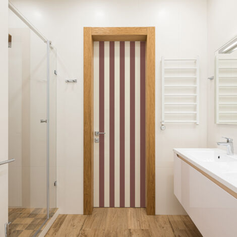 Sticker porte, rayures Chocolat, bande, 204 cm X 60 cm