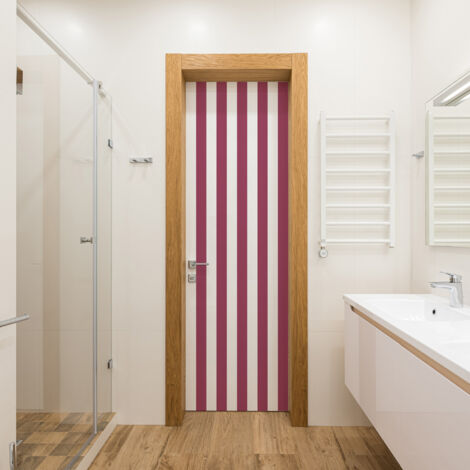 Sticker porte, rayures Prune, tendance, 204 cm X 83 cm