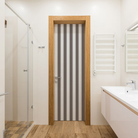 Sticker porte, rayures Taupe, tendance, 204 cm X 60 cm