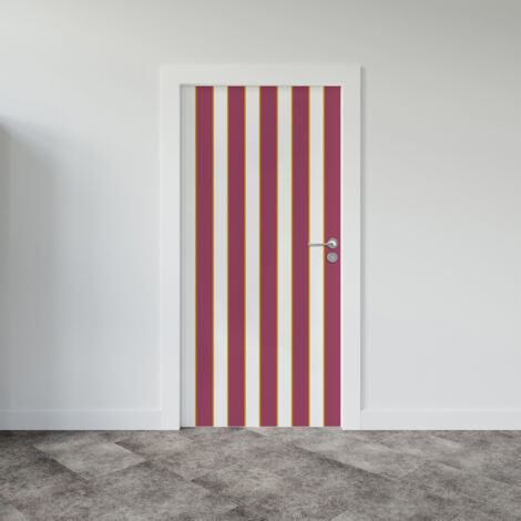 Sticker porte, rayures tendance Vintage Prune, 204 cm X 83 cm