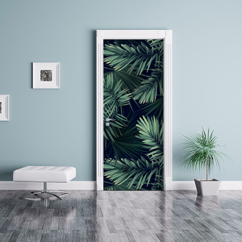 Sticker adhésif déco Jungle sombre pour portes et placards, 204 cm x 83 cm