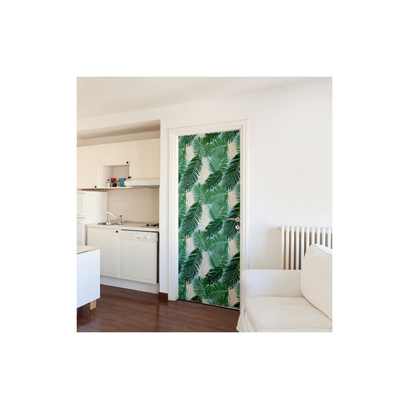 Sticker Porte Autocollant Décoratif Fougères WSH, 204 cm X 83 cm pour Décoration Intérieure, Idéal pour Portes