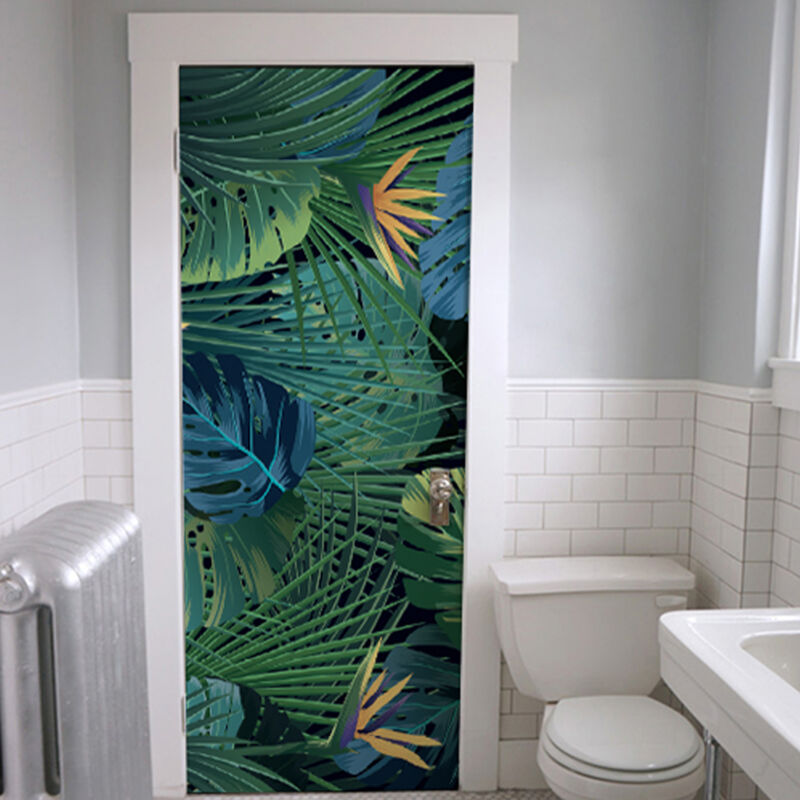 Plage - Sticker Porte Déco Intérieure Jungle Exclusif wsh - 204 cm x 83 cm
