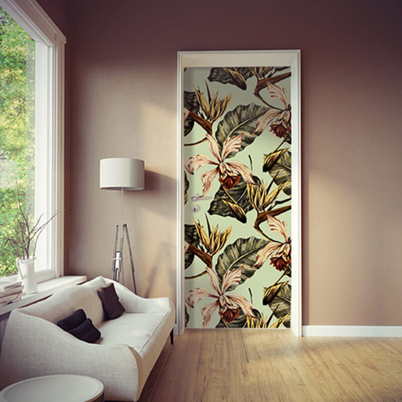 Sticker Mural Plantes Colorées, 204 cm X 83 cm, Déco Intérieure Maison