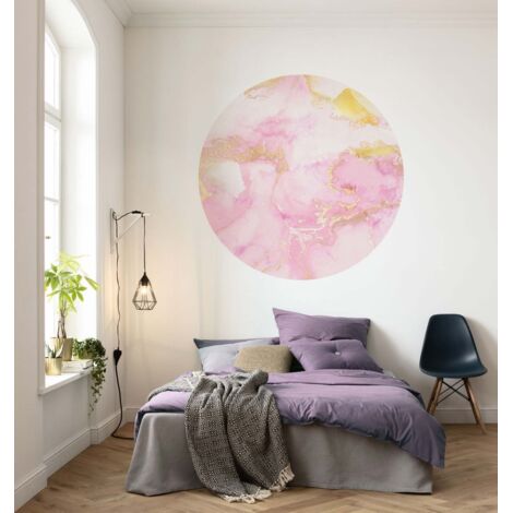 Sticker pour mur, marbre rose, 125 x 125 cm