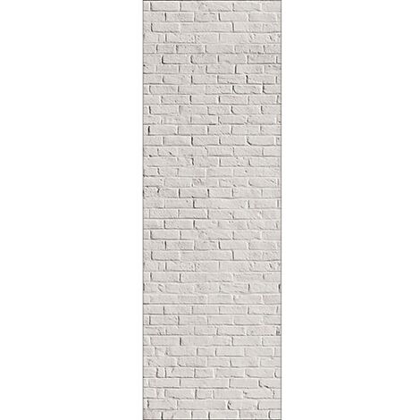 Sticker réfrigérateur et lave vaisselle, briques blanches mur effet trompe l'oeil maison, 180 cm X 59,5 cm