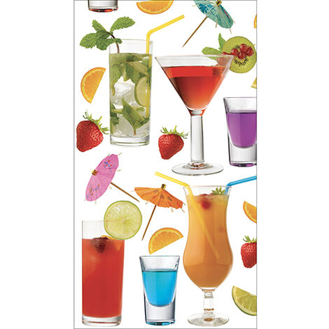 Sticker réfrigérateur et lave vaisselle, cocktail exotique saveur tropicale voyage gustatif déco, 180 cm X 100 cm