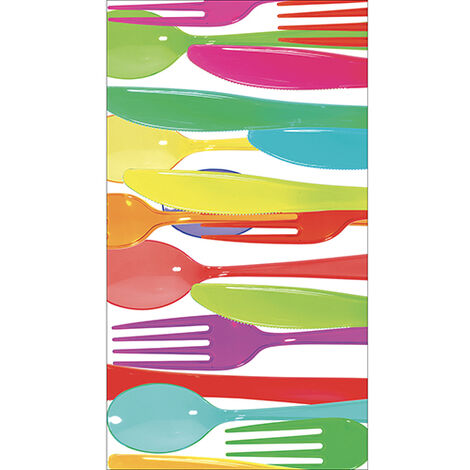 Sticker réfrigérateur et lave vaisselle, couverts colorés manger, 180 cm X 100 cm