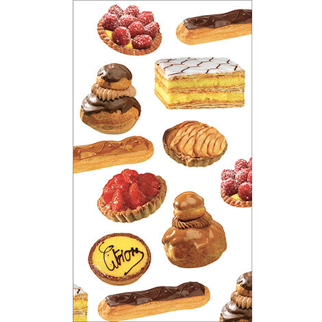 Sticker réfrigérateur et lave vaisselle, douceurs pâtissières gourmandise sucrée art culinaire déco, 180 cm X 100 cm