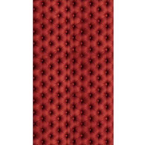 Sticker réfrigérateur et lave vaisselle, élégance capiton rouge design classique beauté intemporelle déco, 180 cm X 100 cm