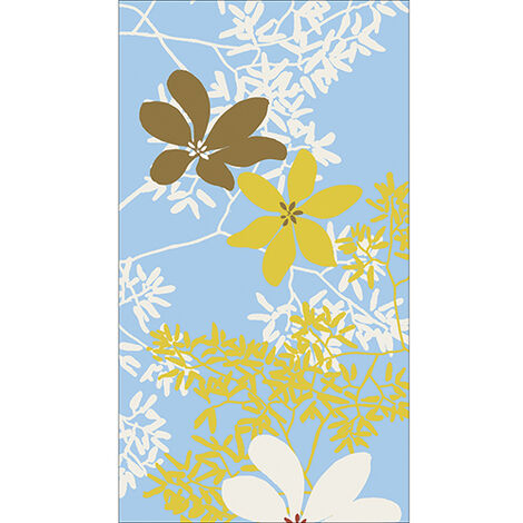 Sticker réfrigérateur et lave vaisselle, Fleurs colorés, florale et bleu ciel multicolor, 180 cm X 100 cm
