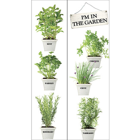 Sticker réfrigérateur et lave vaisselle, herbes du jardin aromatiques naturelles cuisine maison déco, 180 cm X 100 cm