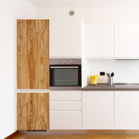 Sticker réfrigérateur et lave vaisselle, imitation Bois Acacia, 180 cm X 59,5 cm