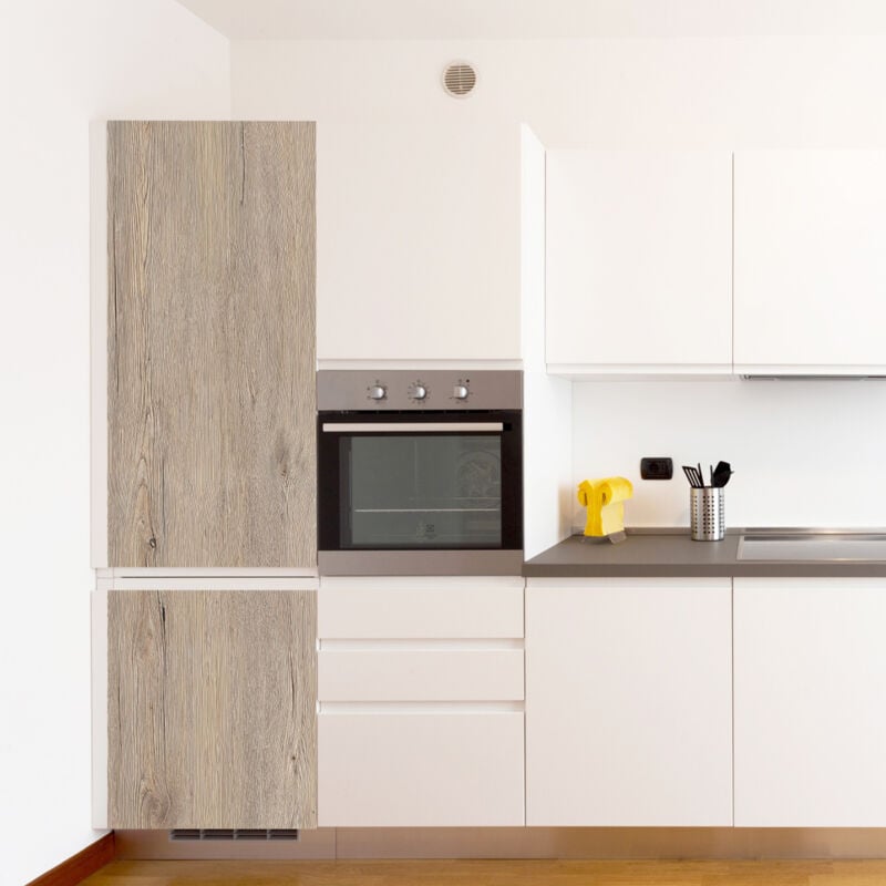 Sticker réfrigérateur et lave vaisselle, imitation Bois Nordique, 180 cm x 59,5 cm