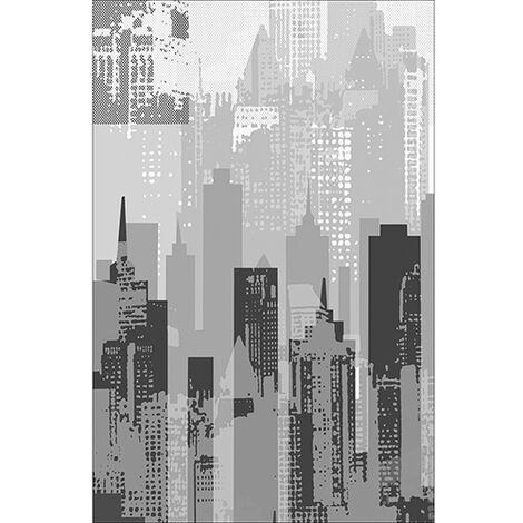 Sticker réfrigérateur et lave vaisselle, immeubles architecture moderne déco, 75 cm X 49 cm
