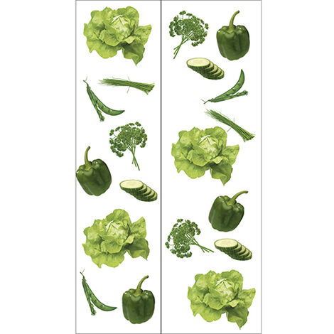 Sticker réfrigérateur et lave vaisselle, jardin potager fraîcheur verte alimentation bio déco, 180 cm X 100 cm