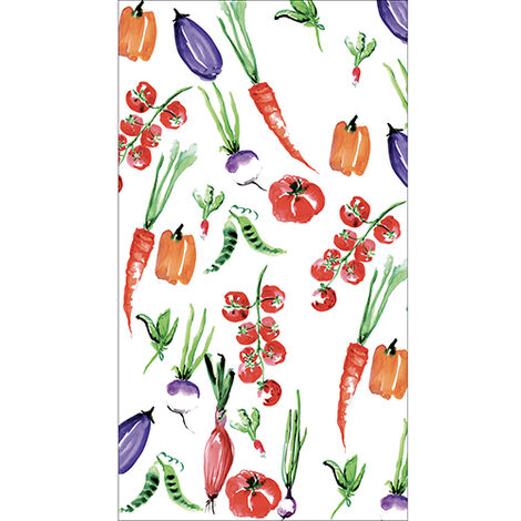 Sticker réfrigérateur et lave vaisselle, légumes peints à l'aquarelle design, 180 cm X 100 cm