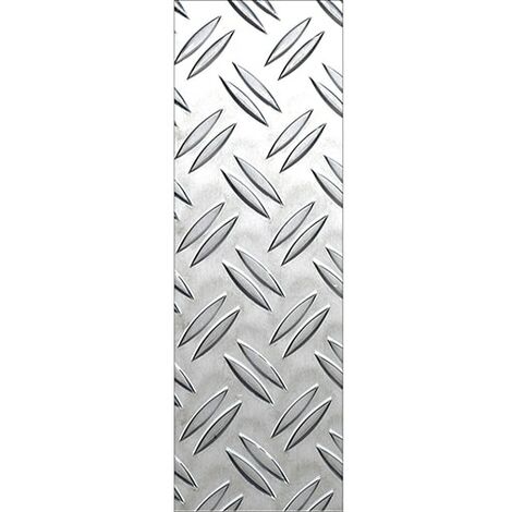 Sticker réfrigérateur et lave vaisselle, métal motifs striés aluminium effet trompe l'oeil, 180 cm X 59,5 cm