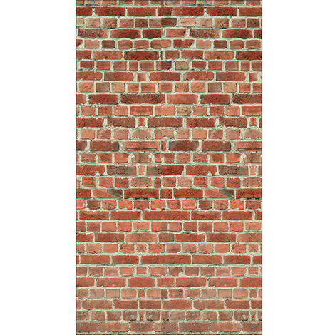 Sticker réfrigérateur et lave vaisselle, mur de briques rouges design urbain élégance architecturale déco, 180 cm X 100 cm
