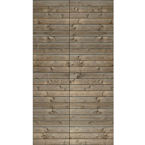 Sticker réfrigérateur et lave vaisselle, planches de bois découpés effet trompe l'oeil horizontal, 180 cm X 100 cm